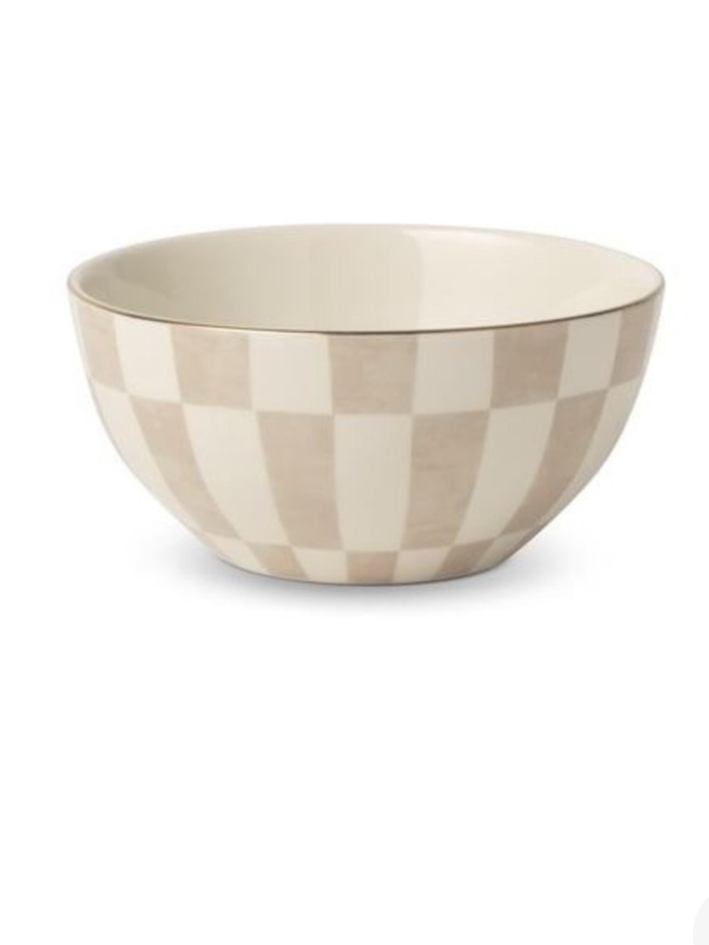 Thyme & Table Celine Ceramic
Cereal Bowl - Tan Checkered
Gold Rim 28 oz